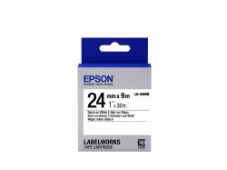 Epson Nastro fondo Standard Bianco per testo Nero 24/09 LK-6WBN 