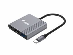 Equip Adattatore 3 in 1 da USB-C a HDMI / USB-A / USB PD, 4K/60Hz, 100W USB PD 