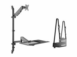 Equip Postazione di lavoro a parete con monitor singolo da 17“-32”. 