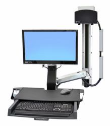 Ergotron StyleView Sit-Stand Combo System with Worksurface 61 cm [24"] Parete Alluminio 