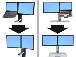 Ergotron WorkFit Convert-to-Dual Kit from LCD & Laptop Nero Metallo 