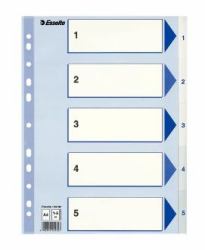Esselte 100132 intercalare Indice a linguetta numerico Polipropilene [PP] Blu, Bianco 