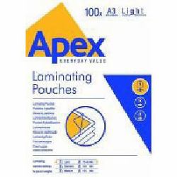 Fellowes Apex 6003201 A4 Light Duty Pouch 100 Pk