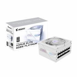 GIGABYTE AORUS ELITE P850W ICE Alimentatore - PCIe 5.0, 80 PLUS Platinum, Design completamente modulare, Ventola da 120 mm, Compatibile con ATX 3.0, Spina EU 