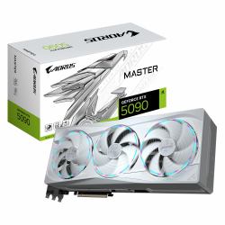 GIGABYTE AORUS GeForce RTX 5090 MASTER ICE 32G Scheda Grafica - 32 GB GDDR7, 512 bit, PCI-E 5.0, 2655MHz Frequenza Base, 3 x DP 2.1a, 1 x HDMI 2.1b, NVIDIA DLSS 4, GV-N5090AORUSM ICE-32GD 
