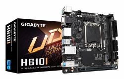 GIGABYTE H610I Scheda madre - Supporta CPU Intel Core di 14a generazione, VRM digitale ibrido 4+1+1, fino a 5600MHz DDR5, 1xPCIe 3.0 M.2, GbE LAN, USB 3.2 Gen 1 