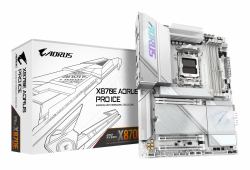 GIGABYTE X870E AORUS PRO ICE Scheda Madre - Supporta CPU AMD Ryzen 9000, 16+2+2 Fasi VRM Digitale, fino a 8000MHz DDR5 [OC], 3xPCIe 5.0 + 1xPCIe 4.0, Wi-Fi 7, 2.5GbE LAN, USB 4 