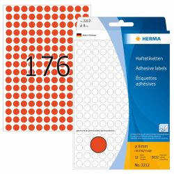 HERMA 2212 etichetta autoadesiva Cerchio Rosso 5632 pz 