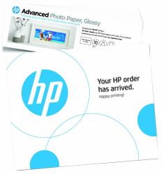HP Confezione da 10 fogli di carta fotografica Advanced, lucida, 250 g/m², 4 x 12'' [101 x 305 mm] 
