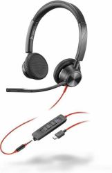 HP Poly Blackwire 3325 Stereo Microsoft Teams Certified USB-C Headset +3.5mm Plug +USB-C/A Adapter - Replaces Poly SKU 214017-101