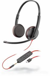 HP Poly Poly Blackwire C3225 Auricolare Cablato A Padiglione Ufficio USB tipo-C Nero 