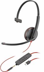 HP Poly Cuffie Poly Blackwire C3215 monoaurali + custodia [sfuse] 