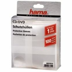Hama CD/DVD Protective Sleeves, Pack of 100 100 dischi Trasparente 