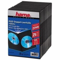 Hama DVD Slim Double-Box 25, Black 2 dischi Nero 