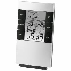 Hama Termometro/igrometro LCD "TH-200", Iindicatore Temperatura, Umidità, Orologio, Calendario, Previsioni meteo 