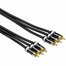 Hama ProClass YUV Cable, 3 RCA - 3 RCA, metal, 1.5 m cavo video e componente [YPbPr] 1,5 m 3 x RCA Nero 