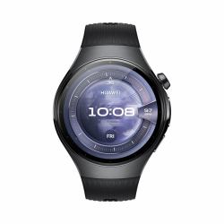 Huawei WATCH 5 [46 mm], cassa in acciaio inox 316L e cinturino nero. Compatibile con iOS e Android e chiamate E-sim 