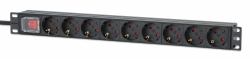 Intellinet 715133 unità di distribuzione dell'energia [PDU] 9 presa[e] AC 1U Nero 