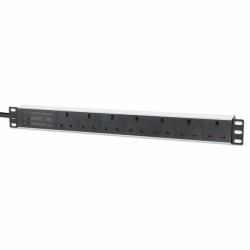 Intellinet 715300 unità di distribuzione dell'energia [PDU] 7 presa[e] AC 1U Nero, Bianco 