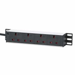 Intellinet 715621 unità di distribuzione dell'energia [PDU] 4 presa[e] AC 1U Nero, Bianco 