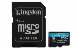 Kingston Technology Scheda microSDXC Canvas Go Plus Gen4 200MB/s A2 U3 V30 da 256 GB + adattatore 