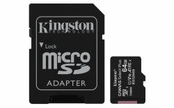 Kingston Technology Canvas Select Scheda micSDXC Plus 100R A1 C10 da 64GB + adattatore 
