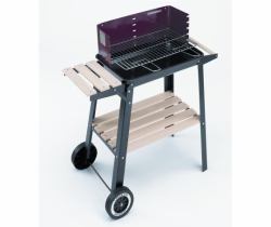 LANDMANN 0566 Schwarz Holzkohle-Grillwagen Barbecue Antracite Carrello Nero, Bordeaux 