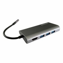 LC-Power LC-HUB-C-MULTI-5 replicatore di porte e docking station per laptop Cablato USB 3.2 Gen 1 [3.1 Gen 1] Type-C Antracite, Nero 