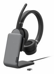 Lenovo Go Wireless ANC Headset with Charging stand Auricolare Con cavo e senza cavo A Padiglione Ufficio Bluetooth Base di ricarica Nero 