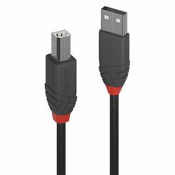 Lindy 36670 cavo USB USB 2.0 0,2 m USB A USB B 0,48 Gbit/s Nero, Grigio 