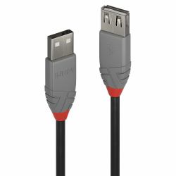 Lindy 36703 cavo USB USB 2.0 2 m USB A 0,48 Gbit/s Nero, Grigio 