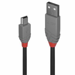 Lindy 36725 cavo USB USB 2.0 5 m USB A Mini-USB B 0,48 Gbit/s Nero 