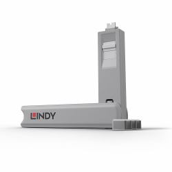 Lindy 40427 clip sicura Bloccaporte + chiave USB tipo-C Bianco 5 pz 
