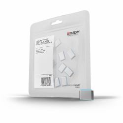 Lindy 40466 clip sicura Bloccaporte USB tipo-C Blu Acrilonitrile butadiene stirene [ABS] 10 pz 