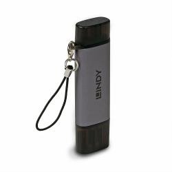 Lindy 43335 lettore di schede USB 3.2 Gen 1 [3.1 Gen 1] Type-A/Type-C Nero, Grigio 