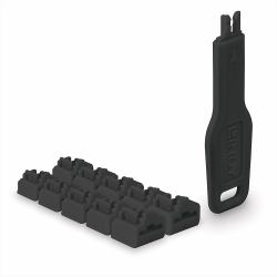 Lindy 47891 clip sicura Bloccaporte + chiave RJ-45 Nero Acrilonitrile butadiene stirene [ABS] 10 pz 