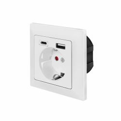 LogiLink PA0262 presa energia CEE 7/3 + USB Bianco 