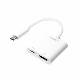LogiLink 0.14m, 2xUSB-C/HDMI adattatore grafico USB 3840 x 2160 Pixel Bianco 