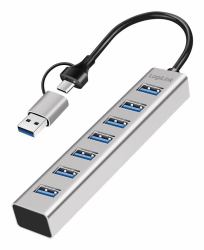 LogiLink UA0441 hub di interfaccia USB 3.2 Gen 1 [3.1 Gen 1] Type-A + Type-C 5000 Mbit/s Grigio 