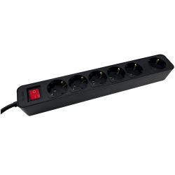 M-Cab SOCKET STRIP 6S PVC 3M BK ECO - 16A/3680W
