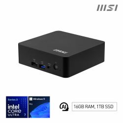 MSI Cubi NUC AI+ 3MG-003EU Copilot+ PC Intel Core Ultra 7 355 16 GB DDR5-SDRAM 1 TB SSD Windows 11 Pro Mini PC Nero  - Versione UK