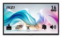 MSI PRO MP165 E6 TV e monitor portatile Nero 39,6 cm [15.6"] LED 1920 x 1080 Pixel 