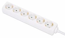 Manhattan 168304 prolunghe e multiple 2 m 6 presa[e] AC Interno Bianco 