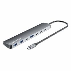 Manhattan 181167 replicatore di porte e docking station per laptop Cablato USB 3.2 Gen 2 [3.1 Gen 2] Type-C Grigio 