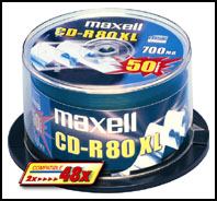 Maxell CD-R 700MB 80min XL 52x Spindle 10pk 10 pz 