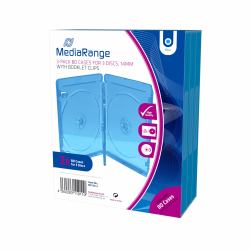 MediaRange BOX38-3-30 custodia CD/DVD Custodia Blu-ray 3 dischi Blu, Trasparente 