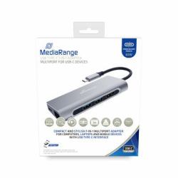 MediaRange MRCS510 replicatore di porte e docking station per laptop USB 3.2 Gen 1 [3.1 Gen 1] Type-C Argento 