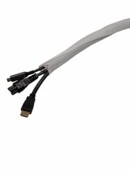 Mercodan Self-closing braided sleeve - 18mm, 50m White,, cable sock, - Temp: -50Â°C to +150Â°C - Warranty: 24M