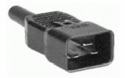 Mercodan Appliance plug for UPS - 250V,16A, C20, [Male plug] - black - Warranty: 24M