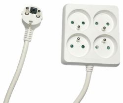 Microconnect MC-PSSQUARE040150FRW prolunghe e multiple 1,5 m 4 presa[e] AC Interno Bianco 